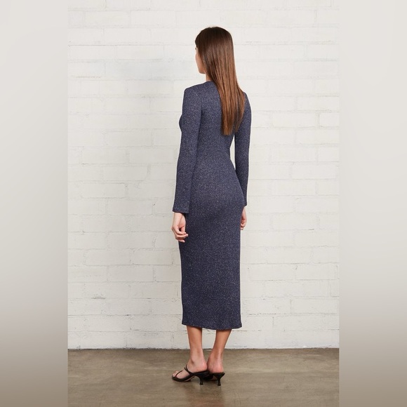 Rachel Pally Metallic Rib Sweater Dress in Azulon Silver - Picture 4 of 4